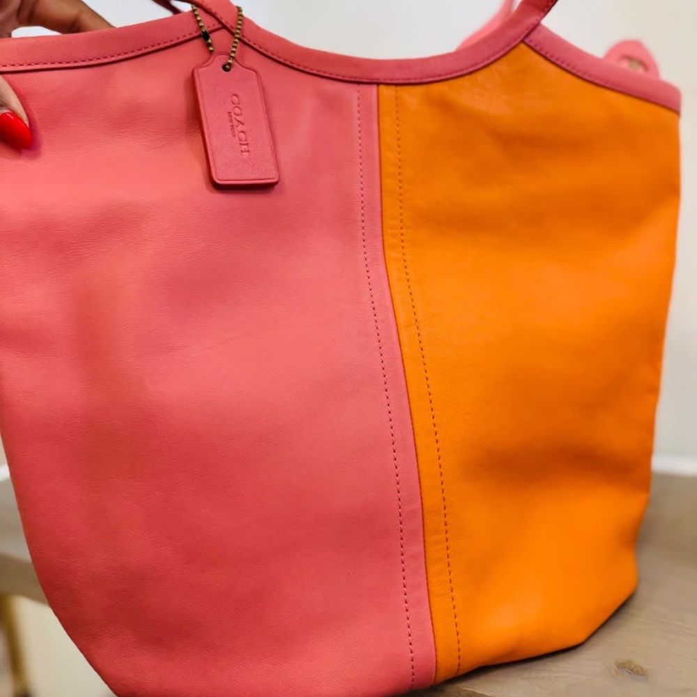 Coach Bea Tote Pink and Orange